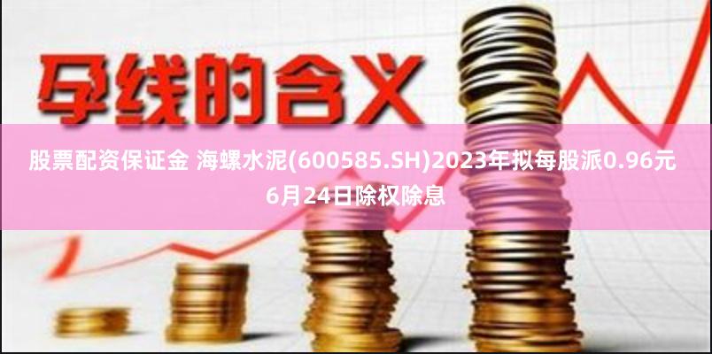 股票配资保证金 海螺水泥(600585.SH)2023年拟每股派0.96元 6月24日除权除息