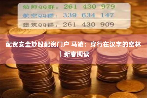 配资安全炒股配资门户 马凌：穿行在汉字的密林｜新春阅读